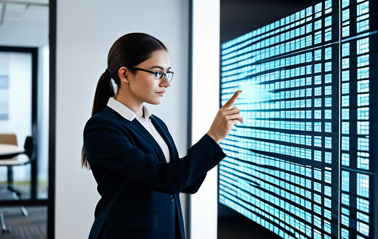 A professional legal expert, gender-neutral, in a modest business suit, intently examining holographic projections of digital property deeds and abstract blockchain data. The scene is set in a modern, well-lit law office, subtly blending physical office elements with shimmering digital interfaces, symbolizing the intersection of real and virtual law. The ambiance is serious and focused, with clean lines and a high-tech feel. High-resolution, professional photography, realistic rendering, sharp focus, vibrant colors, clear composition. fully clothed, modest clothing, appropriate attire, professional dress, perfect anatomy, correct proportions, natural pose, well-formed hands, proper finger count, natural body proportions, safe for work, appropriate content, family-friendly.